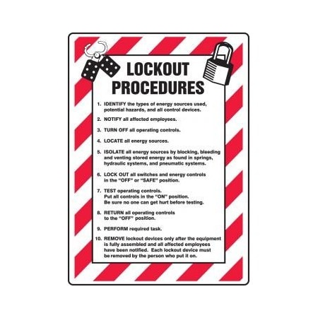 LOCKOUTTAGOUT SIGN LOCKOUT PROCEDURES MLKT507VP